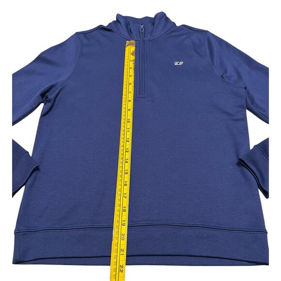 Vineyard Vines Boys' Exclusive Jersey Half Zip Pullover In Deep Bay - L (16) - Picture 5 of 7